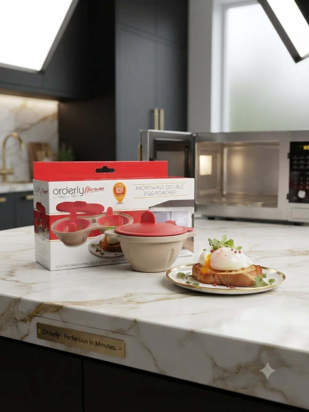 Orderly by Meridian Point Microwave Double Egg Poacher